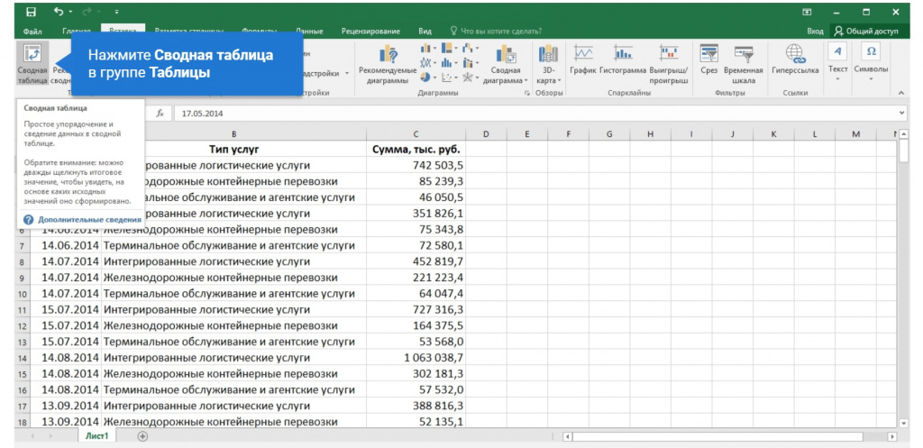 Источник: курс «Excel и Google-таблицы для бухгалтера», лекция «Как работать с Excel: Часть 05. Сводные таблицы».